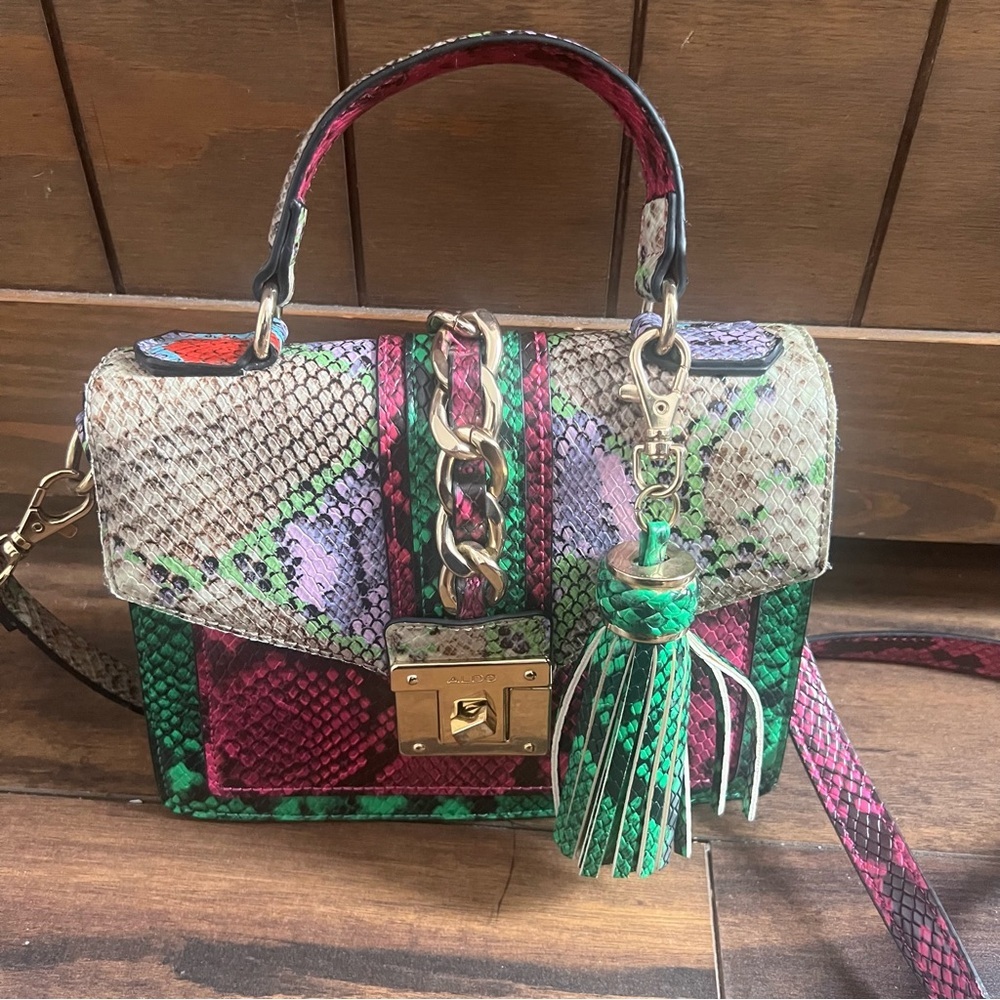 ALDO Martis Tassel Details Crossbody Bag – Snakeskin Print - Picture 3 of 10